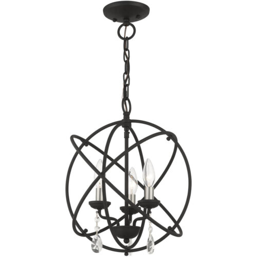 40904-04 3 Light Black Convertible Chandelier / Semi Flush-Lighting LumensSemi Flush