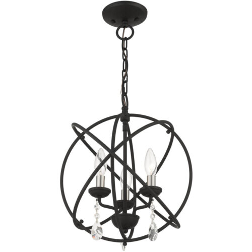 40904-04 3 Light Black Convertible Chandelier / Semi Flush-Lighting LumensSemi Flush