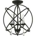 40904-04 3 Light Black Convertible Chandelier / Semi Flush-Lighting LumensSemi Flush