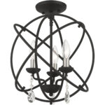 40904-04 3 Light Black Convertible Chandelier / Semi Flush-Lighting LumensSemi Flush