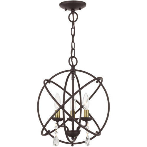 40904-07 3 Light Bronze Convertible Chandelier / Semi Flush-Lighting LumensSemi Flush