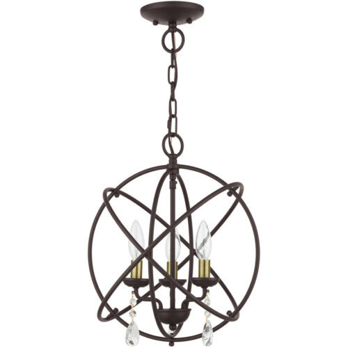 40904-07 3 Light Bronze Convertible Chandelier / Semi Flush-Lighting LumensSemi Flush