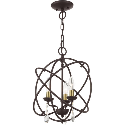 40904-07 3 Light Bronze Convertible Chandelier / Semi Flush-Lighting LumensSemi Flush