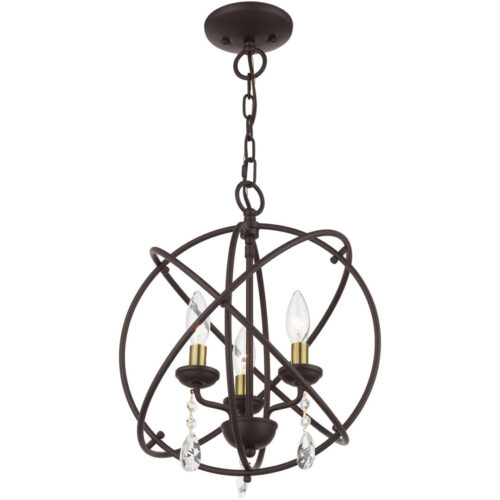 40904-07 3 Light Bronze Convertible Chandelier / Semi Flush-Lighting LumensSemi Flush