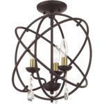 40904-07 3 Light Bronze Convertible Chandelier / Semi Flush-Lighting LumensSemi Flush