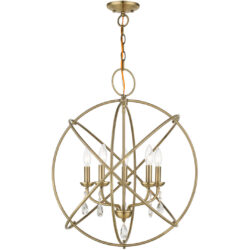 40905-01 5 Light Antique Brass Chandelier-Lighting LumensChandeliers