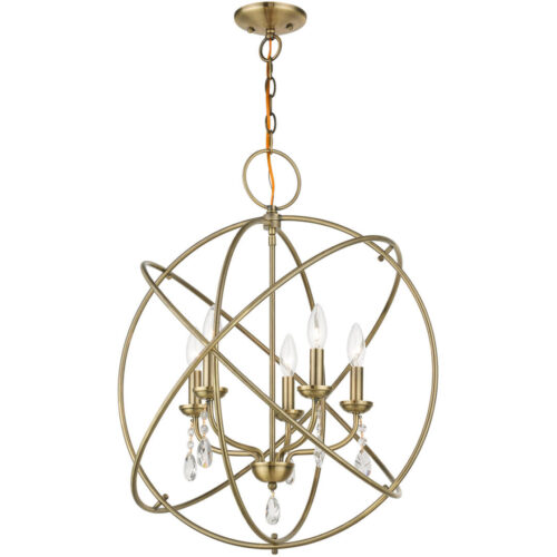 40905-01 5 Light Antique Brass Chandelier-Lighting LumensChandeliers