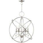 5 Light Brushed Nickel Chandelier with Steel base material-Lighting LumensChandeliers