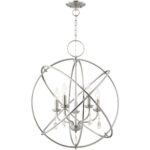 5 Light Brushed Nickel Chandelier with Steel base material-Lighting LumensChandeliers