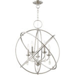 5 Light Brushed Nickel Chandelier with Steel base material-Lighting LumensChandeliers