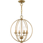 4 Light AGL Mini Chandelier/Flush Mount with Steel base material-Lighting LumensChandeliers