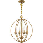 4 Light AGL Mini Chandelier/Flush Mount with Steel base material-Lighting LumensChandeliers