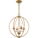 4 Light AGL Mini Chandelier/Flush Mount with Steel base material-Lighting LumensChandeliers