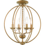 4 Light AGL Mini Chandelier/Flush Mount with Steel base material-Lighting LumensChandeliers