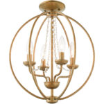 4 Light AGL Mini Chandelier/Flush Mount with Steel base material-Lighting LumensChandeliers