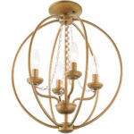 4 Light AGL Mini Chandelier/Flush Mount with Steel base material-Lighting LumensChandeliers