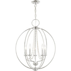 5 Light Polished Chrome Chandelier with Steel base material-Lighting LumensChandeliers