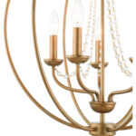 5 Light Antique Gold Leaf Chandelier with Steel base material-Lighting LumensChandeliers