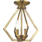 2 Light Antique Brass Mini Chandelier/Ceiling Light fixture with Steel base material-Lighting LumensChandeliers