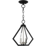 2 Light Black Chandelier with Steel base material-Lighting LumensChandeliers