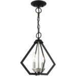 2 Light Black Chandelier with Steel base material-Lighting LumensChandeliers