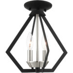 2 Light Black Chandelier with Steel base material-Lighting LumensChandeliers