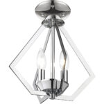 2 Light Polished Chrome Mini Chandelier/Ceiling Light fixture with Steel base material-Lighting LumensChandeliers