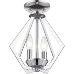 2 Light Polished Chrome Mini Chandelier/Ceiling Light fixture with Steel base material-Lighting LumensChandeliers