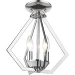 2 Light Polished Chrome Mini Chandelier/Ceiling Light fixture with Steel base material-Lighting LumensChandeliers