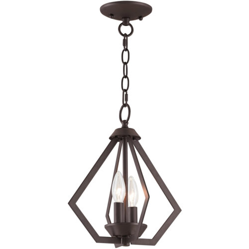 2 Light Bronze Mini Chandelier/Ceiling Light fixture with Steel base material-Lighting LumensChandeliers