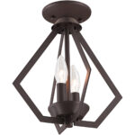 2 Light Bronze Mini Chandelier/Ceiling Light fixture with Steel base material-Lighting LumensChandeliers