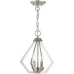 2 Light Brushed Nickel Mini Chandelier/Ceiling Light fixture with Steel base material-Lighting LumensChandeliers