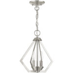 2 Light Brushed Nickel Mini Chandelier/Ceiling Light fixture with Steel base material-Lighting LumensChandeliers