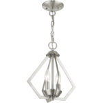 2 Light Brushed Nickel Mini Chandelier/Ceiling Light fixture with Steel base material-Lighting LumensChandeliers