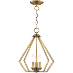 3 Light Antique Brass Mini Chandelier/Ceiling Light fixture with Steel base material-Lighting LumensChandeliers