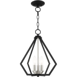 3 Light Black Chandelier with Steel base material-Lighting LumensChandeliers