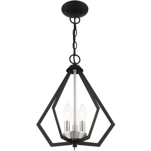 3 Light Black Chandelier with Steel base material-Lighting LumensChandeliers