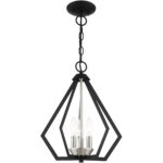 3 Light Black Chandelier with Steel base material-Lighting LumensChandeliers