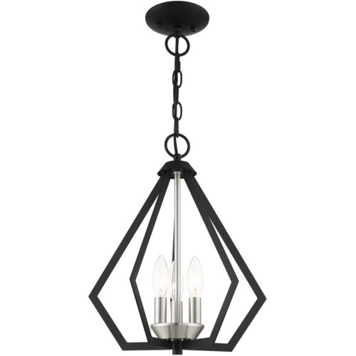 3 Light Black Chandelier with Steel base material-Lighting LumensChandeliers