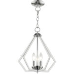 3 Light Polished Chrome Mini Chandelier/Ceiling Light fixture with Steel base material-Lighting LumensChandeliers