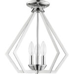 3 Light Polished Chrome Mini Chandelier/Ceiling Light fixture with Steel base material-Lighting LumensChandeliers