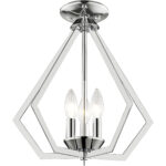 3 Light Polished Chrome Mini Chandelier/Ceiling Light fixture with Steel base material-Lighting LumensChandeliers