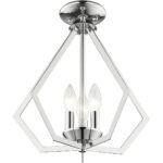 3 Light Polished Chrome Mini Chandelier/Ceiling Light fixture with Steel base material-Lighting LumensChandeliers