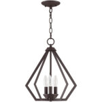 3 Light Bronze Mini Chandelier/Ceiling Light fixture with Steel base material-Lighting LumensChandeliers