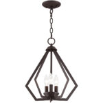 3 Light Bronze Mini Chandelier/Ceiling Light fixture with Steel base material-Lighting LumensChandeliers