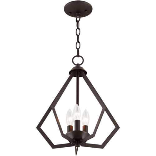 3 Light Bronze Mini Chandelier/Ceiling Light fixture with Steel base material-Lighting LumensChandeliers