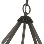 40923-92 3 Light English Bronze Semi-Flush / Small Pendant with Antique Brass Finish Accents-Lighting LumensSemi Flush