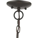 40923-92 3 Light English Bronze Semi-Flush / Small Pendant with Antique Brass Finish Accents-Lighting LumensSemi Flush