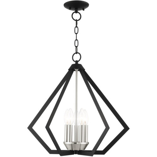 5 Light Black Chandelier with Steel base material-Lighting LumensChandeliers