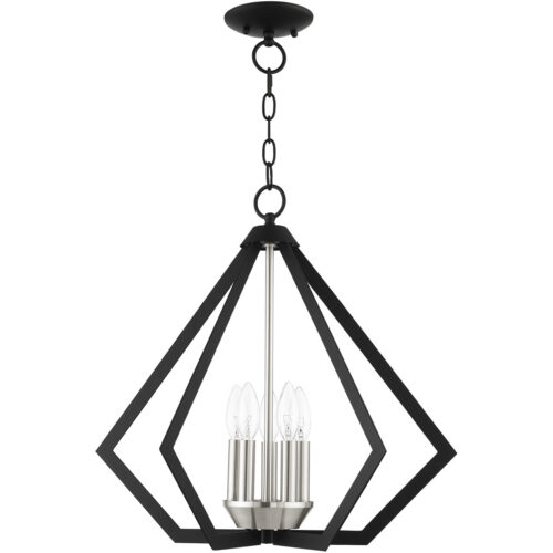 5 Light Black Chandelier with Steel base material-Lighting LumensChandeliers